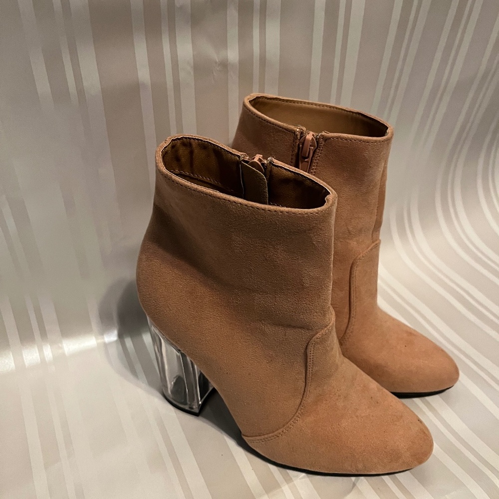 Blush Acrylic heeled boots